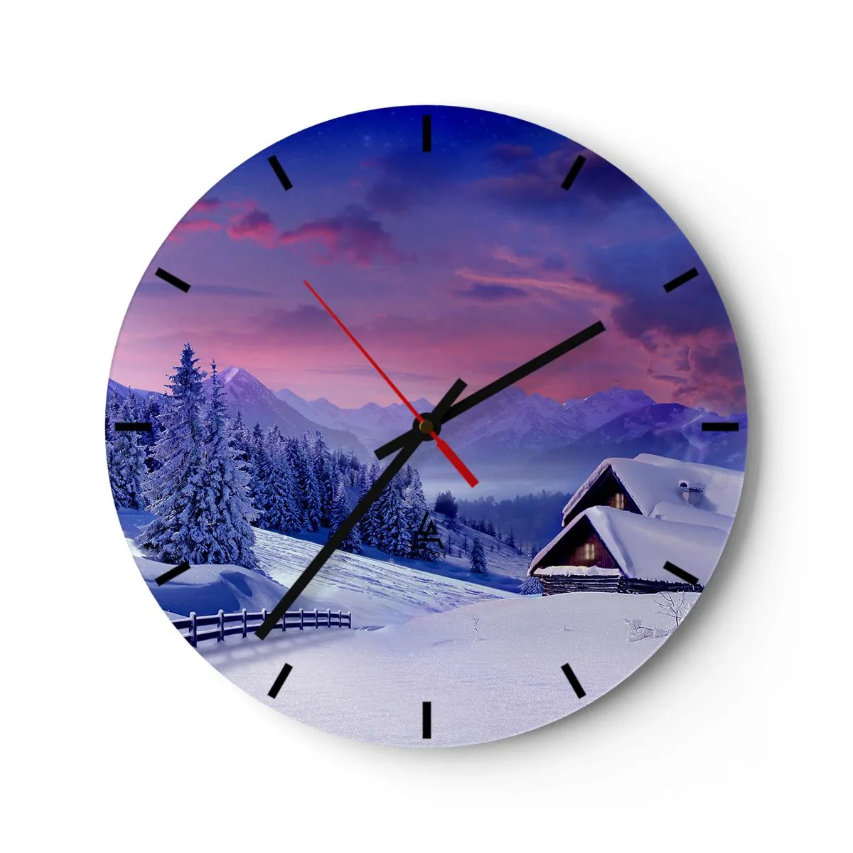 Wanduhr - Glasuhr - Stille Nacht - 40x40 cm