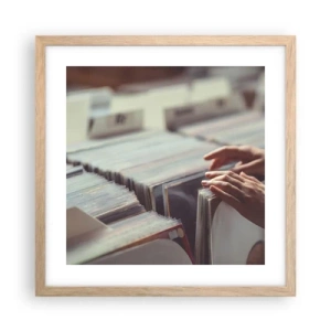 Poster in einem Rahmen aus heller Eiche - Auf der Suche nach Emotionen - 40x40 cm