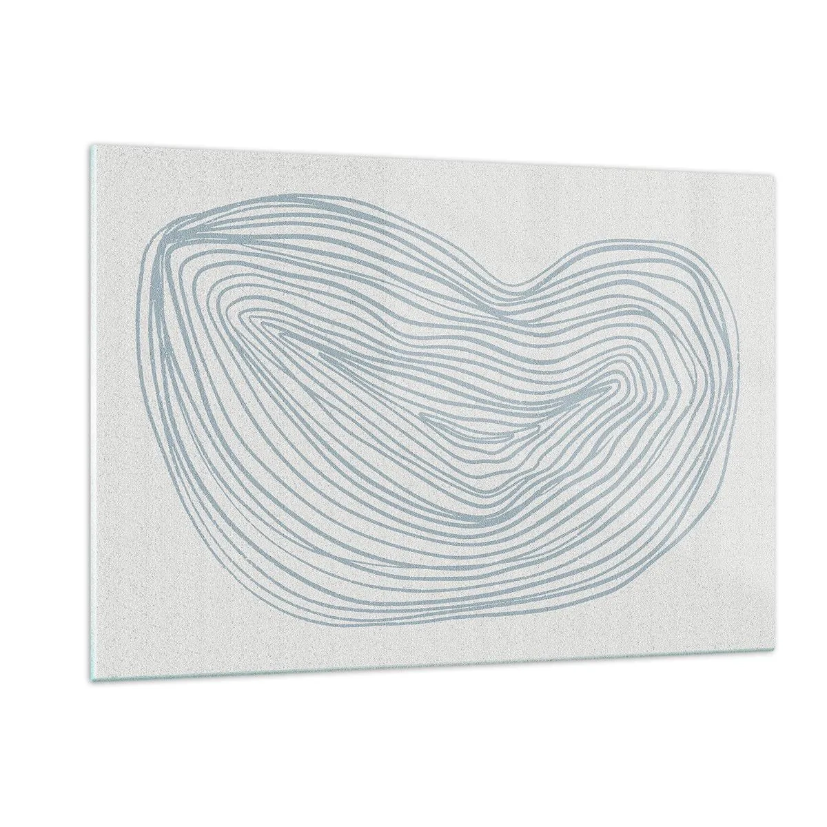 Glasbild - Bild auf glas - Zarte blaue Linien erzeugen eine organische, fließende Form - 120x80cm - Das Lächeln der Wassertropfen - Moderne Wanddekoration für Wohnzimmer und Schlafzimmer ARTTOR