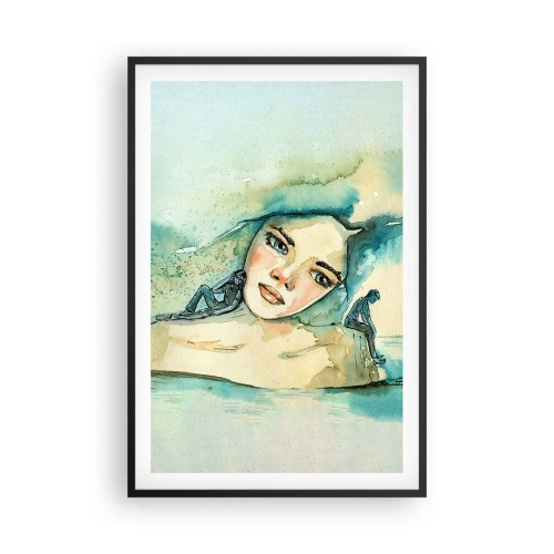 Poster in einem schwarzem Rahmen - Bin ich blau? - 61x91 cm