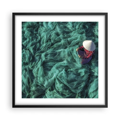 Poster in einem schwarzem Rahmen - In einem Meer aus Netzen - 50x50 cm