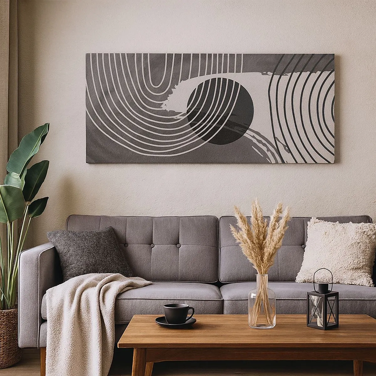 Bild auf Leinwand - Leinwandbild - Oval gewinnt - 100x40 cm