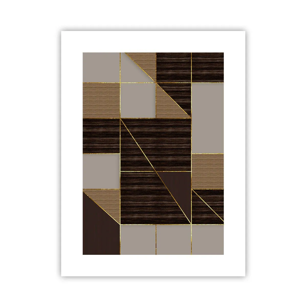 Poster - Ein Mosaik aus Braun und Gold - 30x40 cm
