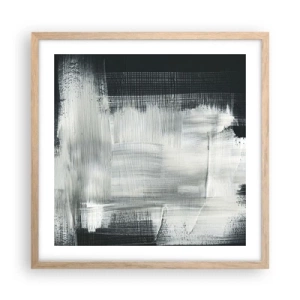 Poster in einem Rahmen aus heller Eiche - Vertikal und horizontal gewebt - 50x50 cm