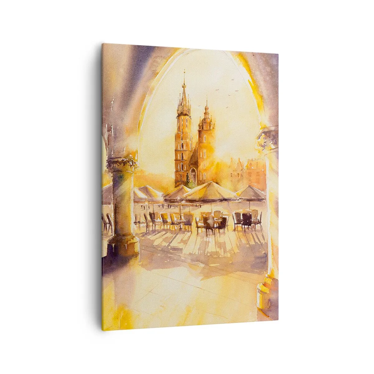 Bild auf Leinwand - Leinwandbild - Östlich über dem Krakauer Marktplatz - 70x100 cm