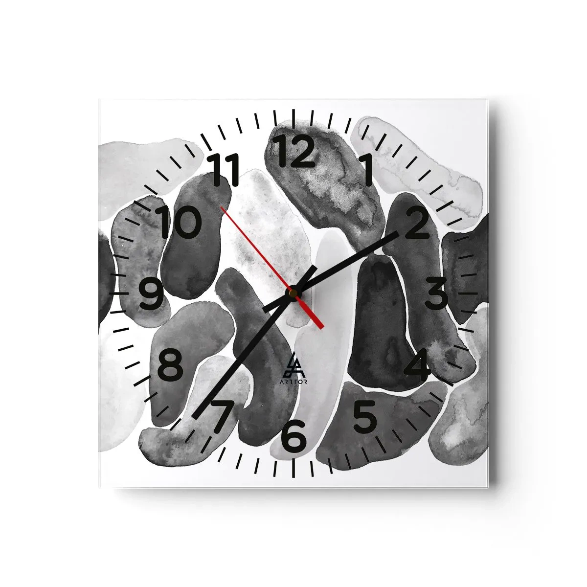 Wanduhr - Glasuhr - Felsige Abstraktion - 40x40 cm