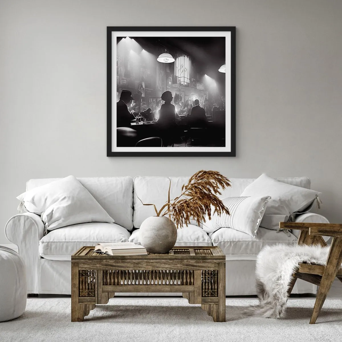Poster in einem schwarzem Rahmen - In Jazz-Atmosphäre - 40x40 cm