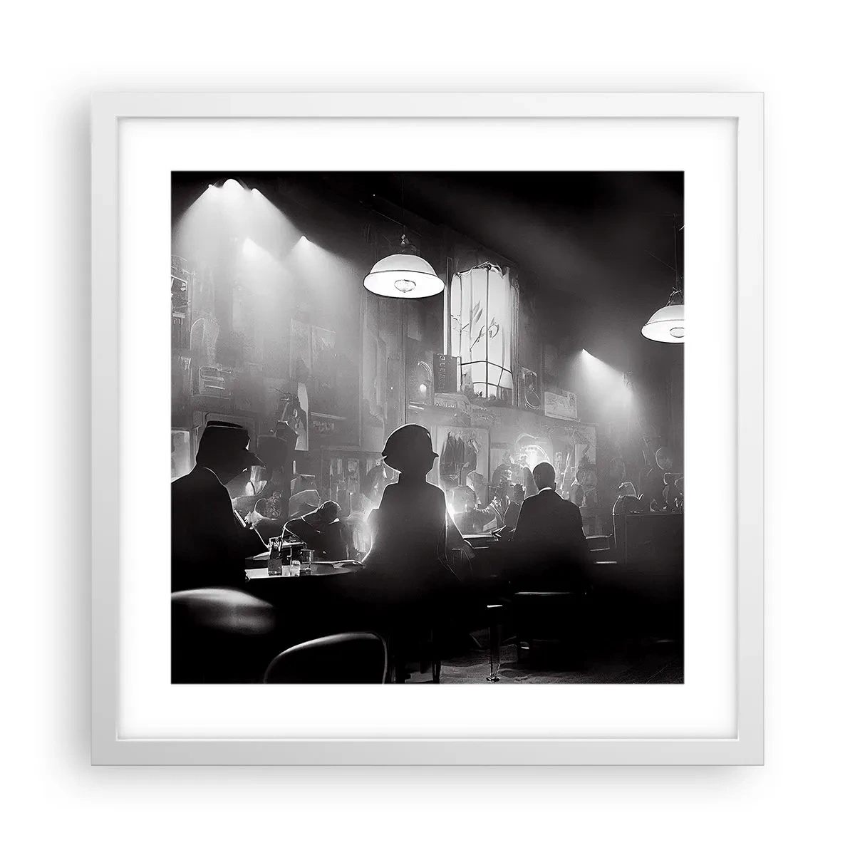 Poster in einem weißen Rahmen - In Jazz-Atmosphäre - 40x40 cm