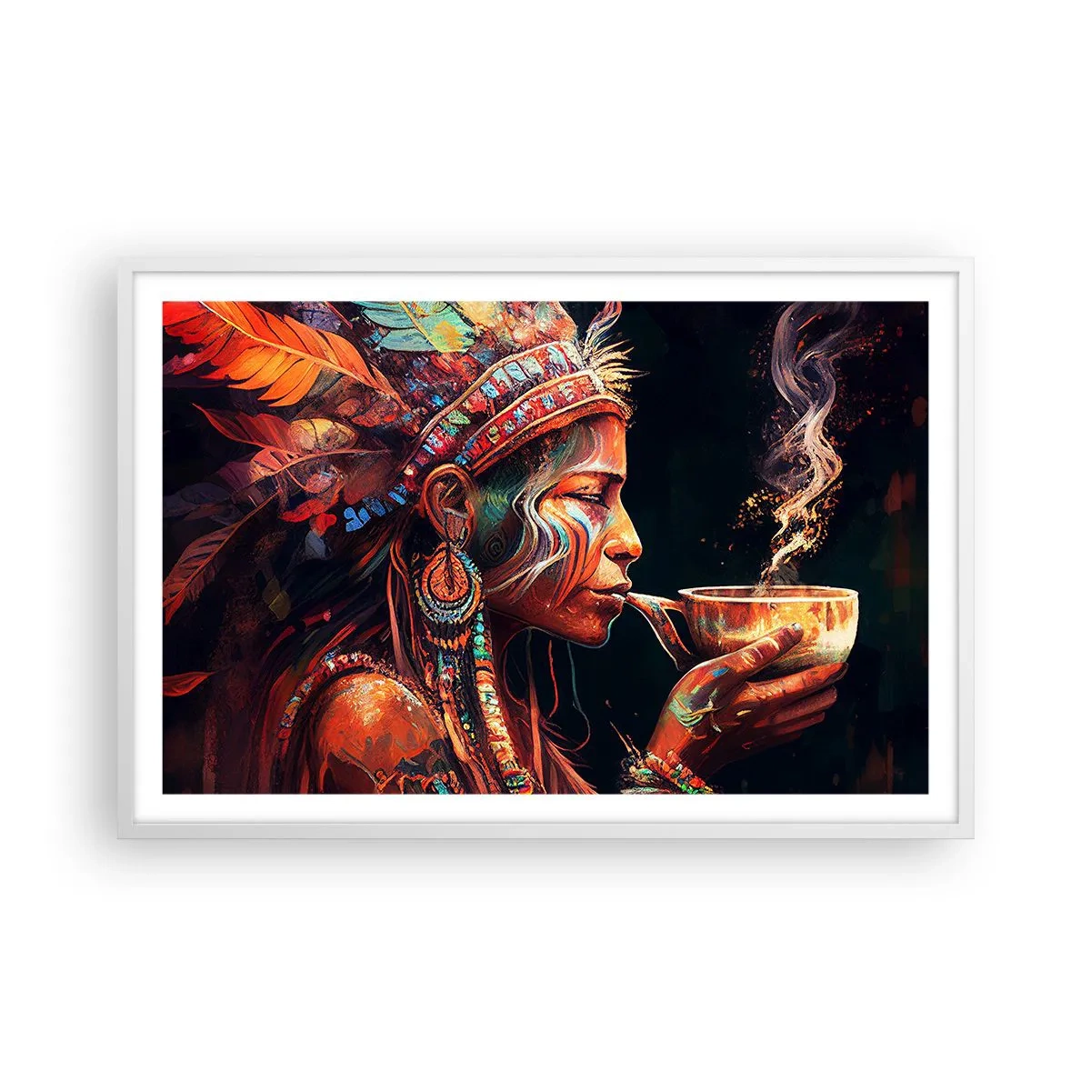 Poster in einem weißen Rahmen - Magisches Ritual - 91x61 cm