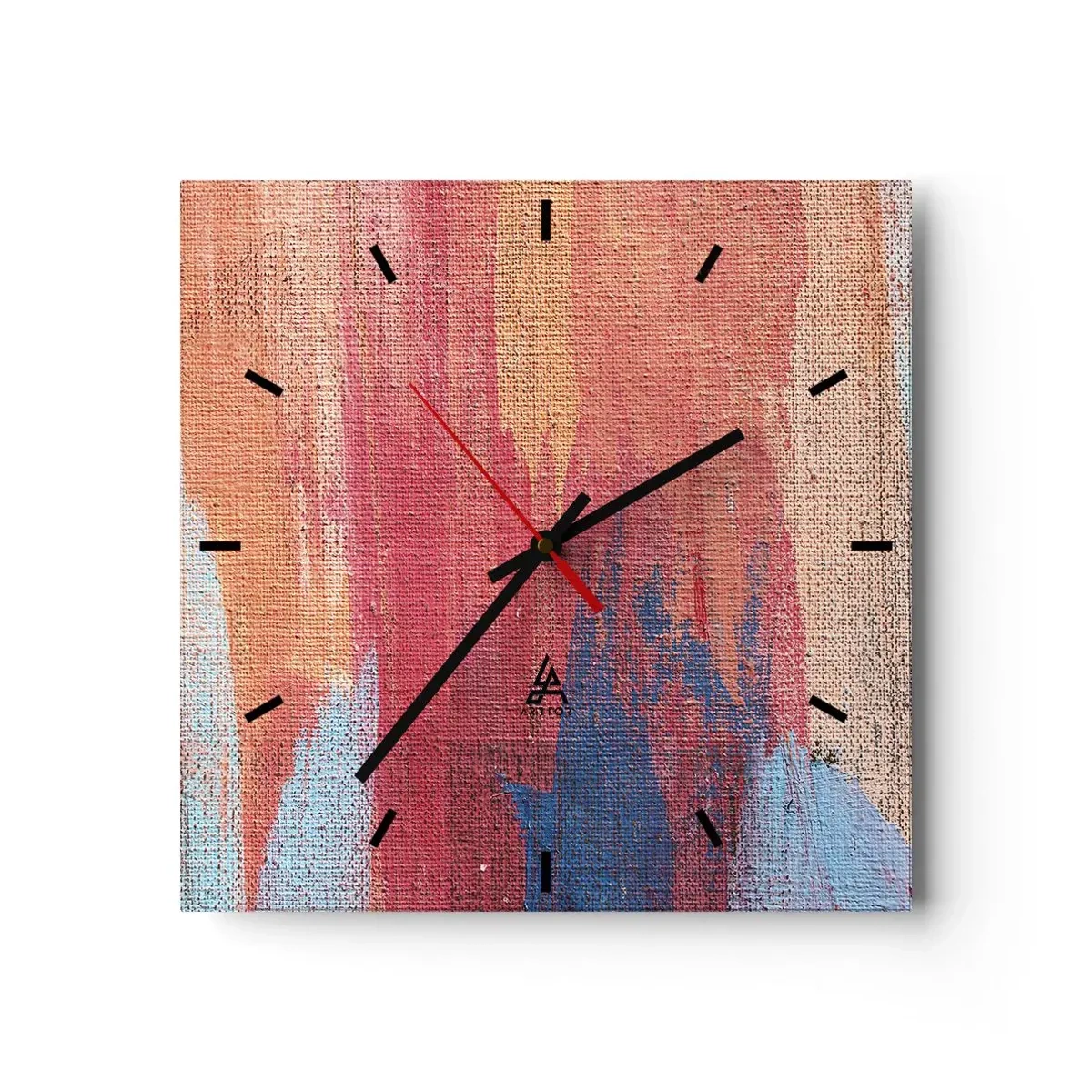 Wanduhr - Glasuhr - Bunte abstrakte Pinselstriche - 30x30cm - Renne den Regenbogen hinunter - Moderne Wanddekoration für Wohnzimmer und Schlafzimmer ARTTOR