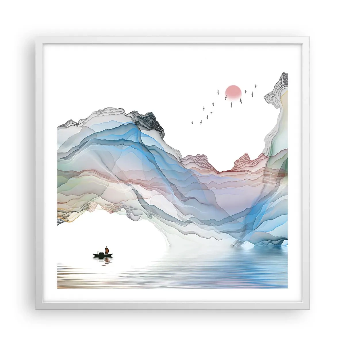 Poster in einem weißen Rahmen - Zu den Kristallbergen - 60x60 cm