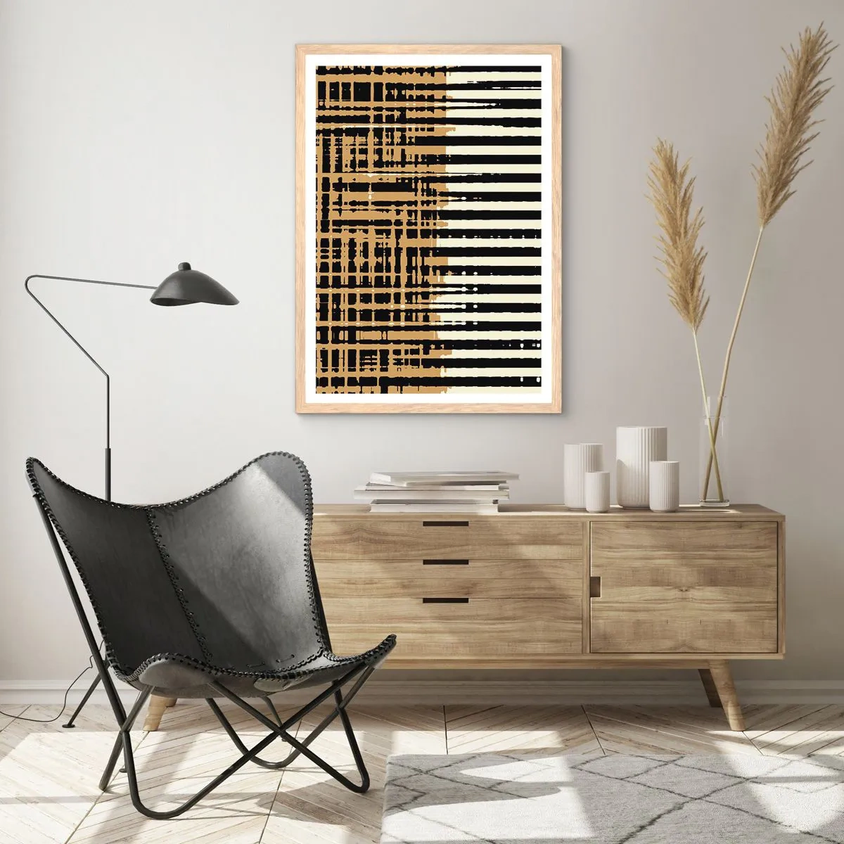 Poster in einem Rahmen aus heller Eiche - Architektonische Abstraktion - 50x70 cm