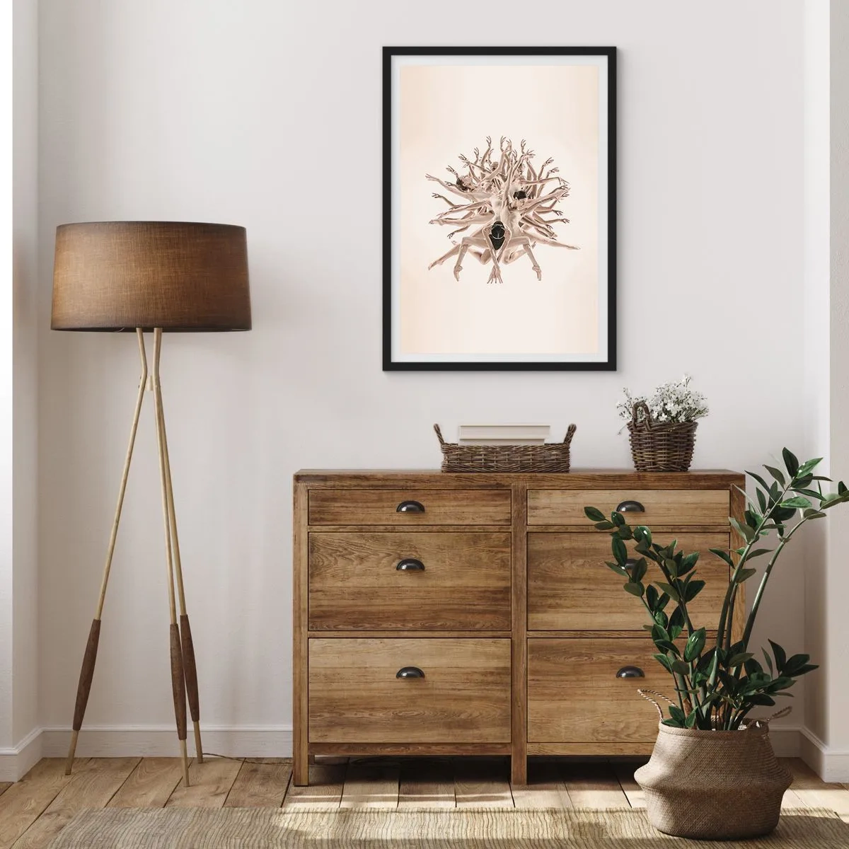 Poster in einem schwarzem Rahmen - Aufblühen im Tanz - 70x100 cm