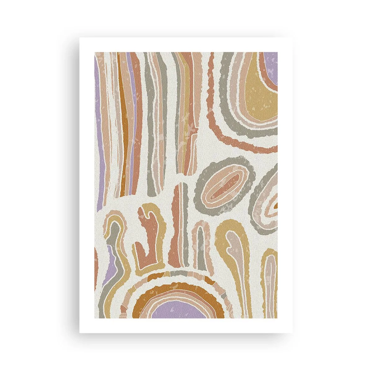 Poster - Abstrakte organische Muster in warmen Erdtönen - 50x70cm - Bunte Querschnitte - Moderne Wanddekoration für Wohnzimmer und Schlafzimmer ARTTOR