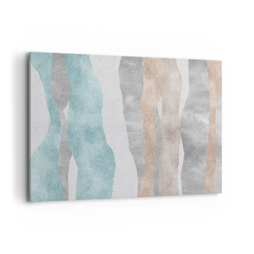 Bild auf Leinwand - Leinwandbild - Abstrakte Streifen in Pastelltönen - 100x70cm - Studie über Nähe - Moderne Wanddekoration für Wohnzimmer und Schlafzimmer ARTTOR