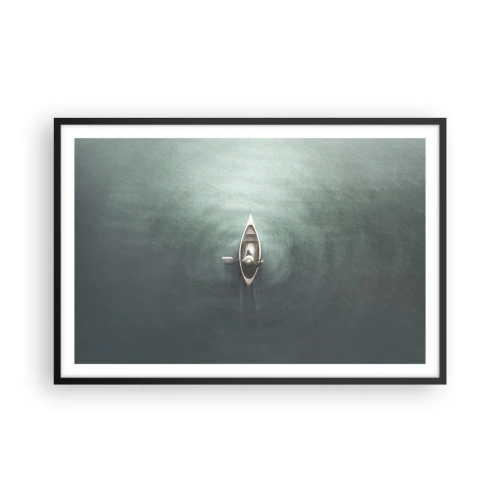 Poster in einem schwarzem Rahmen - Durch den Mondsee - 91x61 cm