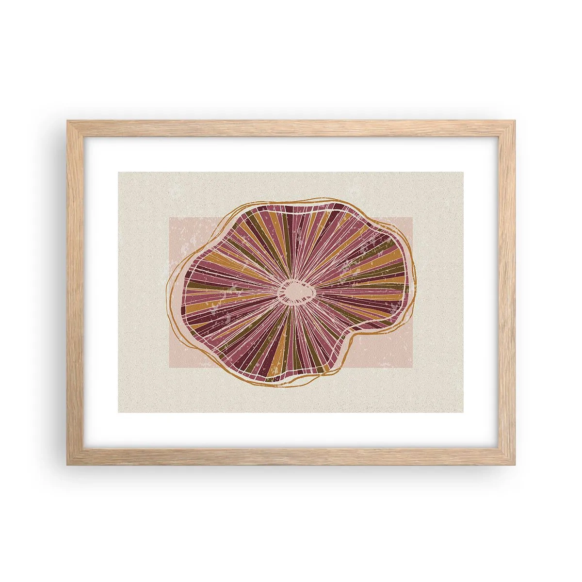 Poster in einem Rahmen aus heller Eiche - Strahlende Abstraktion - 40x30 cm