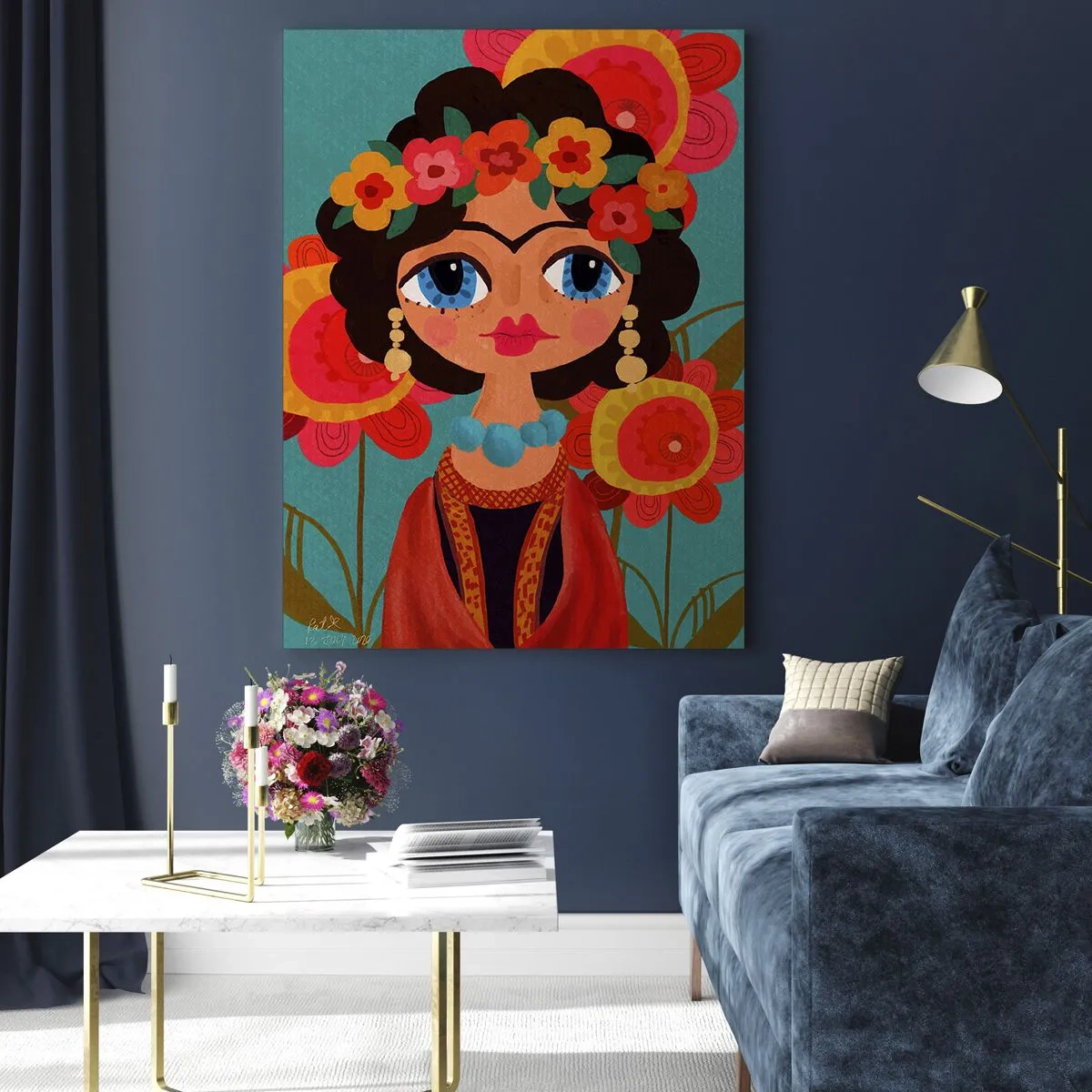 Glasbild - Bild auf glas - Fräulein Poppy - 80x120 cm