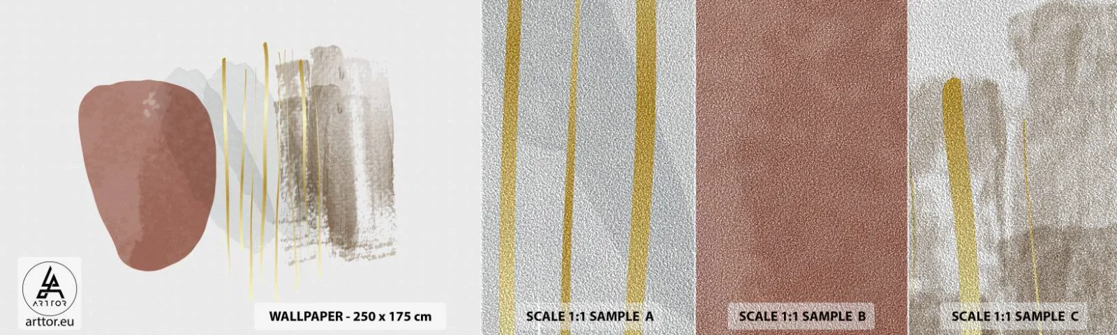 Fototapeten Muster Premium Sand - Abstrakte Kolonnade - Abstraktion, Stück, Modernes Muster - 100x30 cm