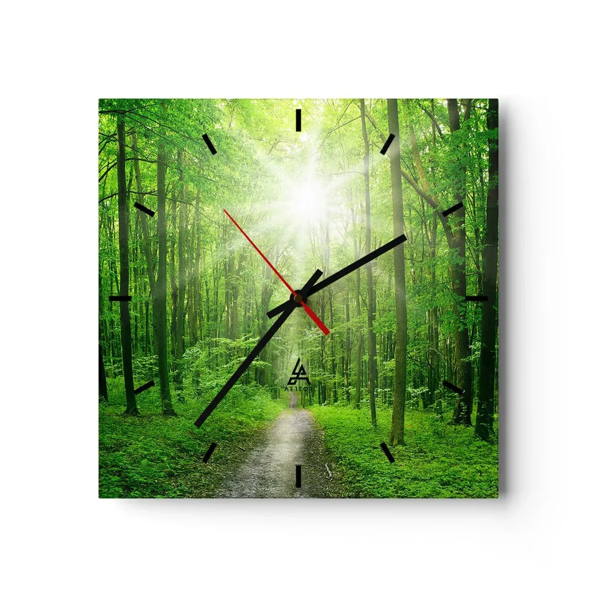 Wanduhr - Glasuhr - Die grüne Kathedrale - 40x40 cm