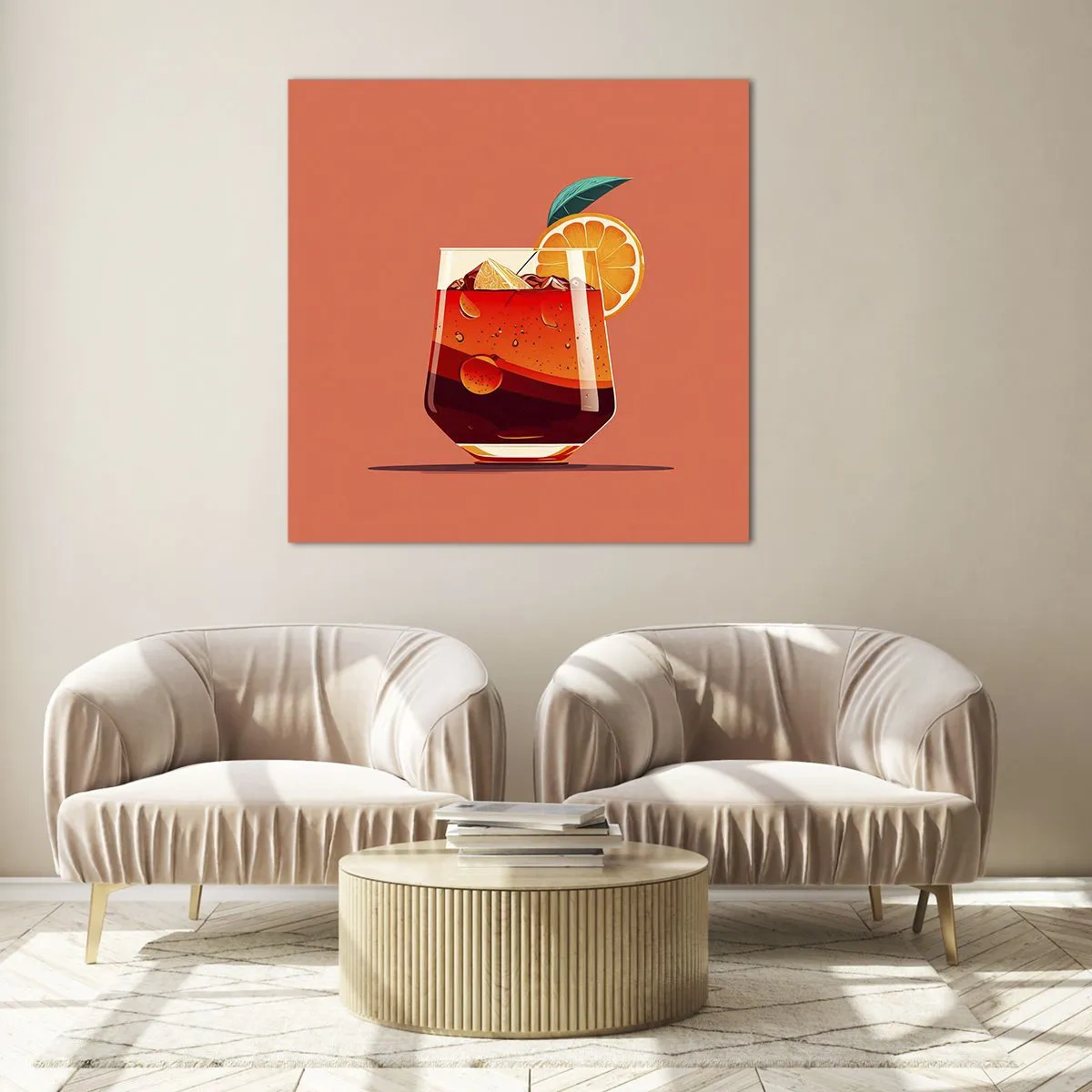 Glasbild - Bild auf glas - Sommerliche Erfrischung - 60x60 cm