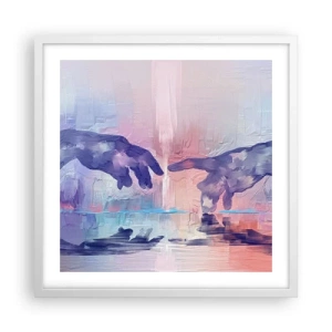 Poster in einem weißen Rahmen - Göttlicher Funke des Lebens - 50x50 cm