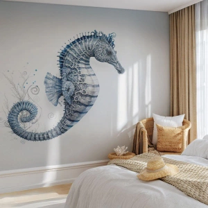 Fototapete Premium Canvas - Subtiler Witz der Natur - Seepferdchen, Strand, Korallenriff - 350x256 cm