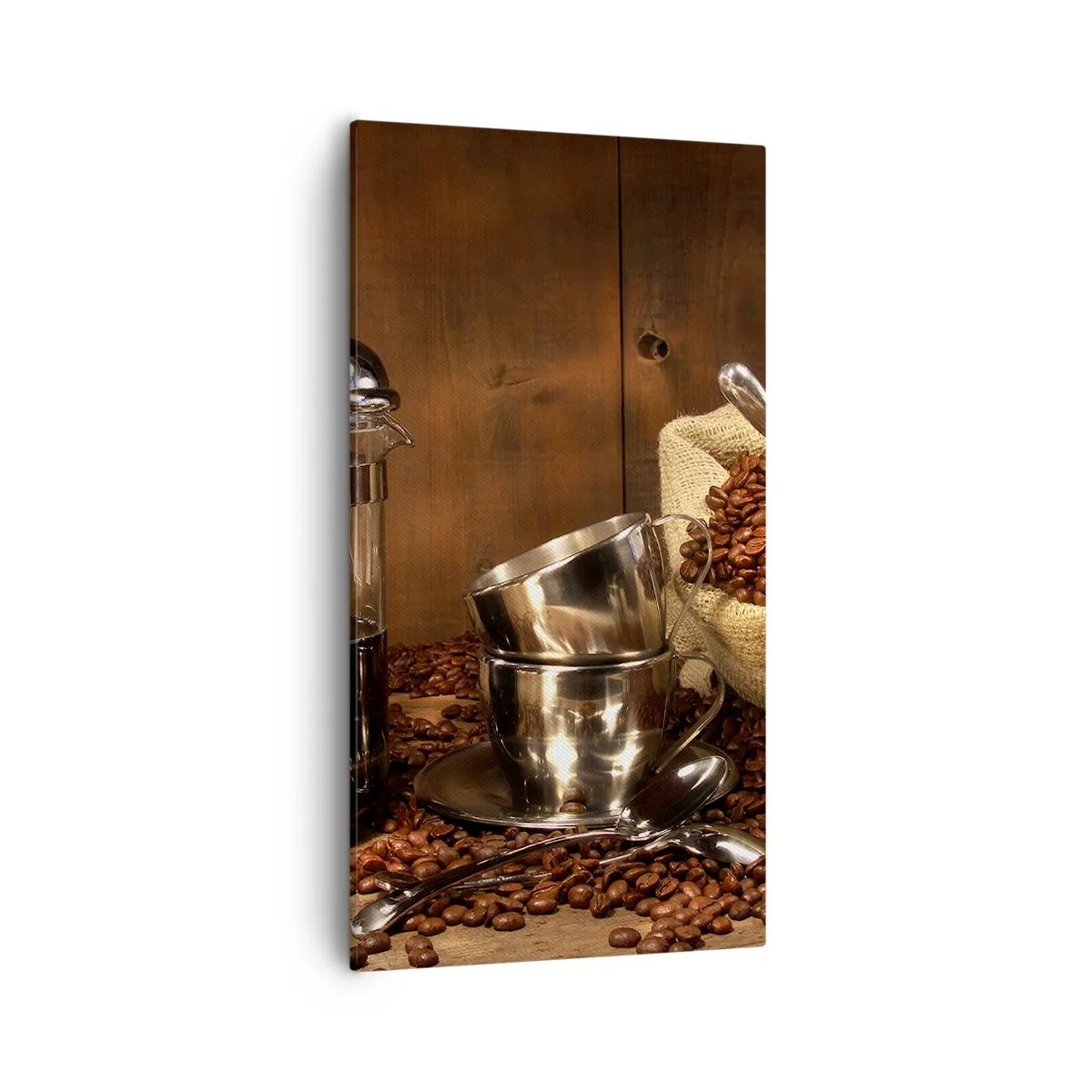 Bild auf Leinwand - Leinwandbild - Der Charme des Kaffees - Aroma und Geschmack - 55x100 cm