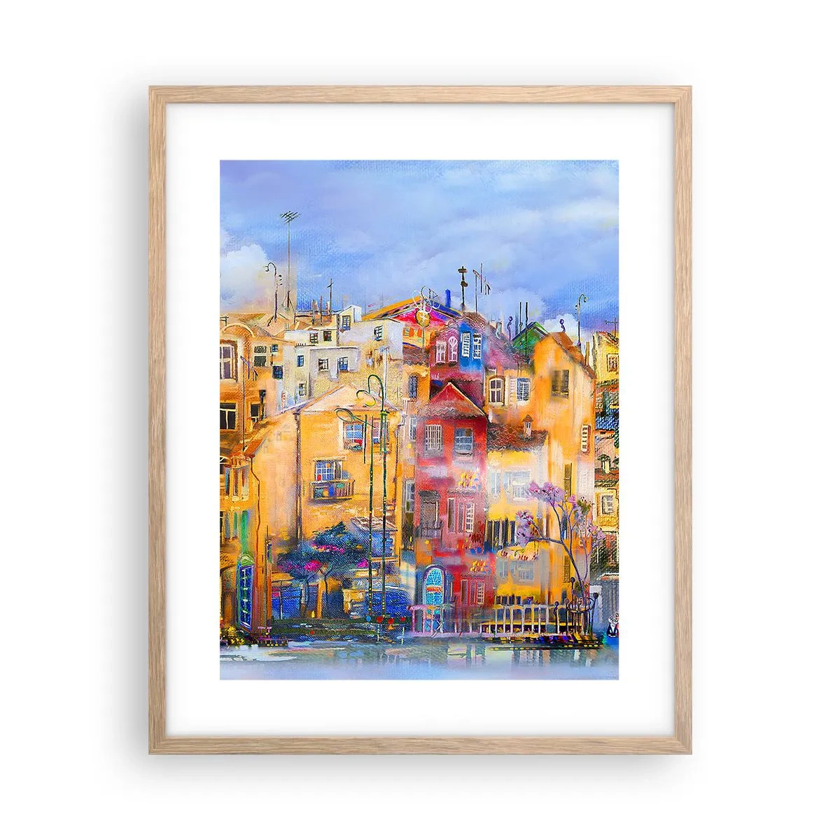 Poster in einem Rahmen aus heller Eiche - Wir sind zusammen - 40x50 cm