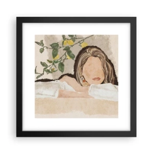 Poster in einem schwarzem Rahmen - Südländische Schönheit - 30x30 cm