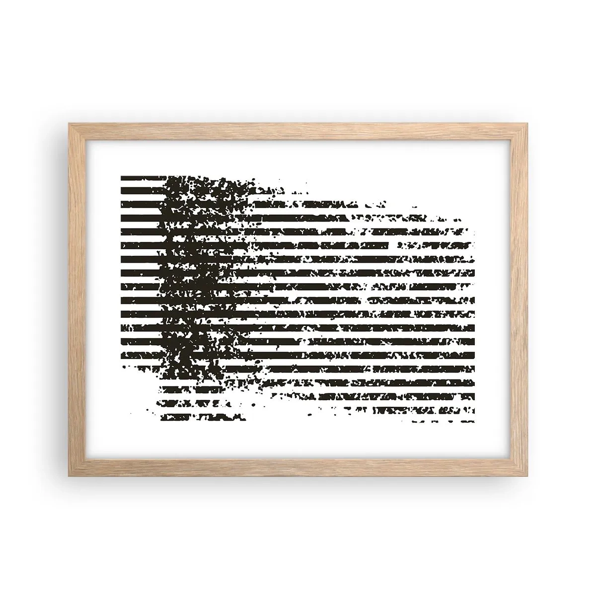 Poster in einem Rahmen aus heller Eiche - Rhythmus und Rauschen - 40x30 cm