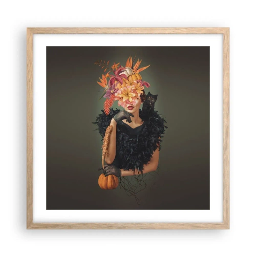 Poster in einem Rahmen aus heller Eiche - Der Zauber einer Hexe - 50x50 cm