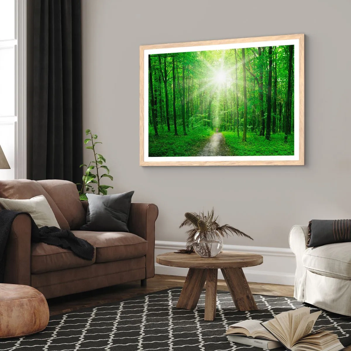 Poster in einem Rahmen aus heller Eiche - Die grüne Kathedrale - 40x30 cm