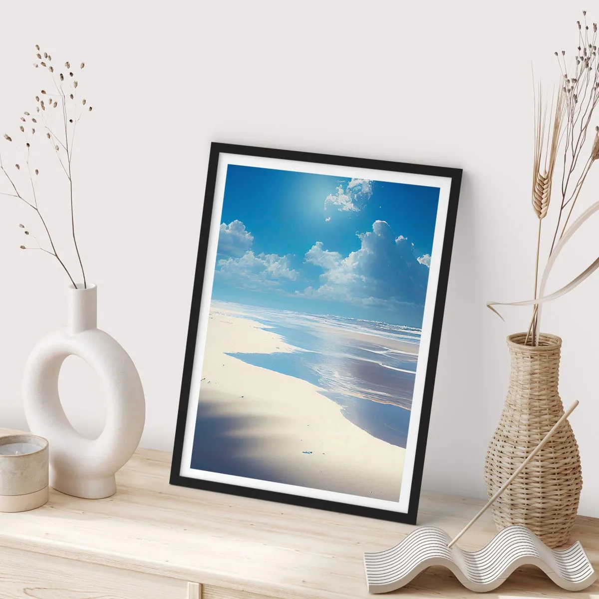 Poster in einem schwarzem Rahmen - Paradiesischer Urlaub - 40x50 cm