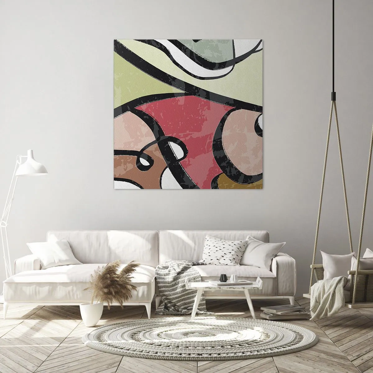 Bild auf Leinwand - Leinwandbild - Pirouetten unter Farben - 40x40 cm