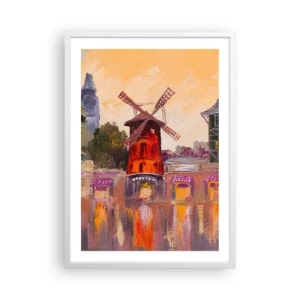 Poster in einem weißen Rahmen - Pariser Ikonen – Moulin Rouge - 50x70 cm