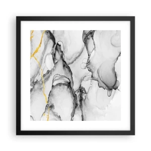 Poster in einem schwarzem Rahmen - Komposition mit Goldmotiv - 40x40 cm