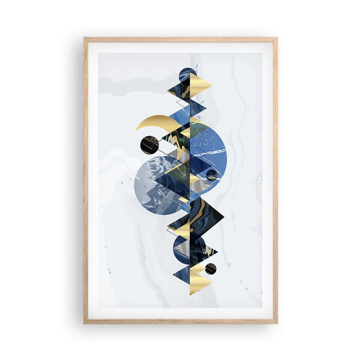 Poster in einem Rahmen aus heller Eiche - Geometrische Landschaft - 61x91 cm