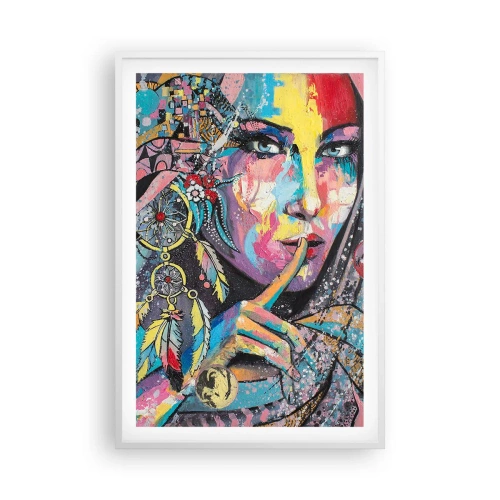 Poster in einem weißen Rahmen - Sei still, bis du verstehst - 61x91 cm