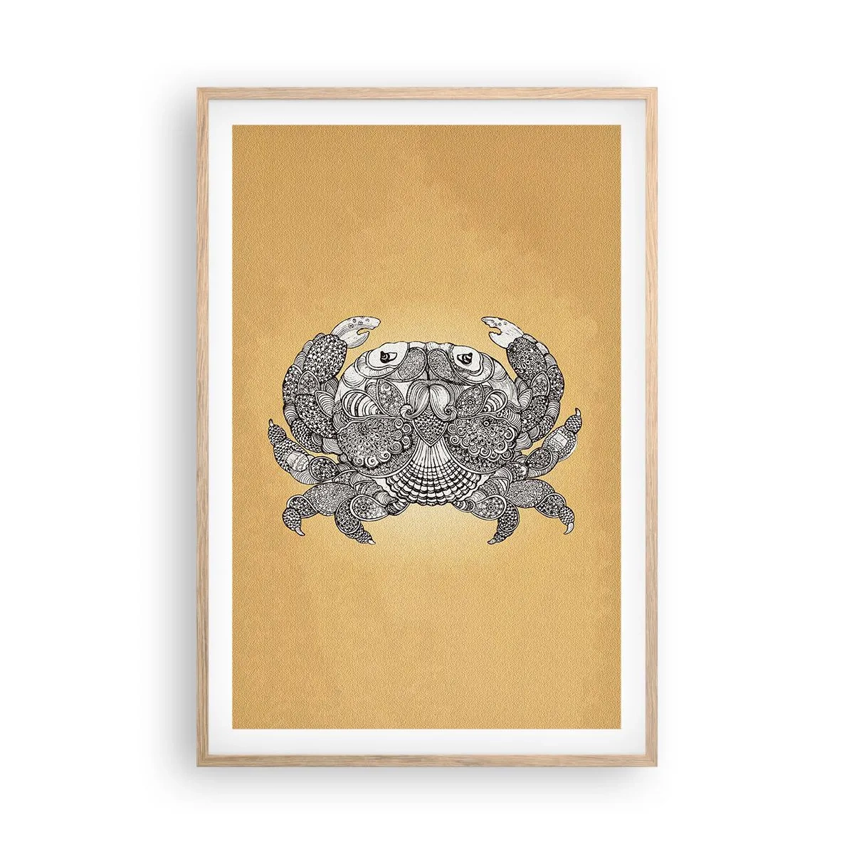 Poster in einem Rahmen aus heller Eiche - Geschichten von Mr. Krabs - 61x91 cm