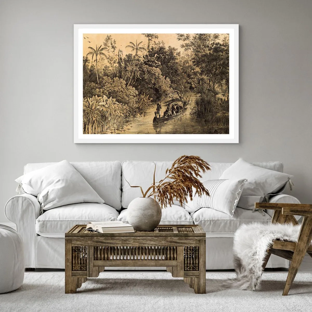 Poster in einem weißen Rahmen - Expedition zur Quelle - 40x40 cm