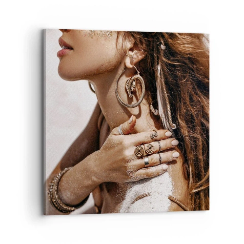 Bild auf Leinwand - Leinwandbild - Königin des wilden Strandes - 70x70 cm