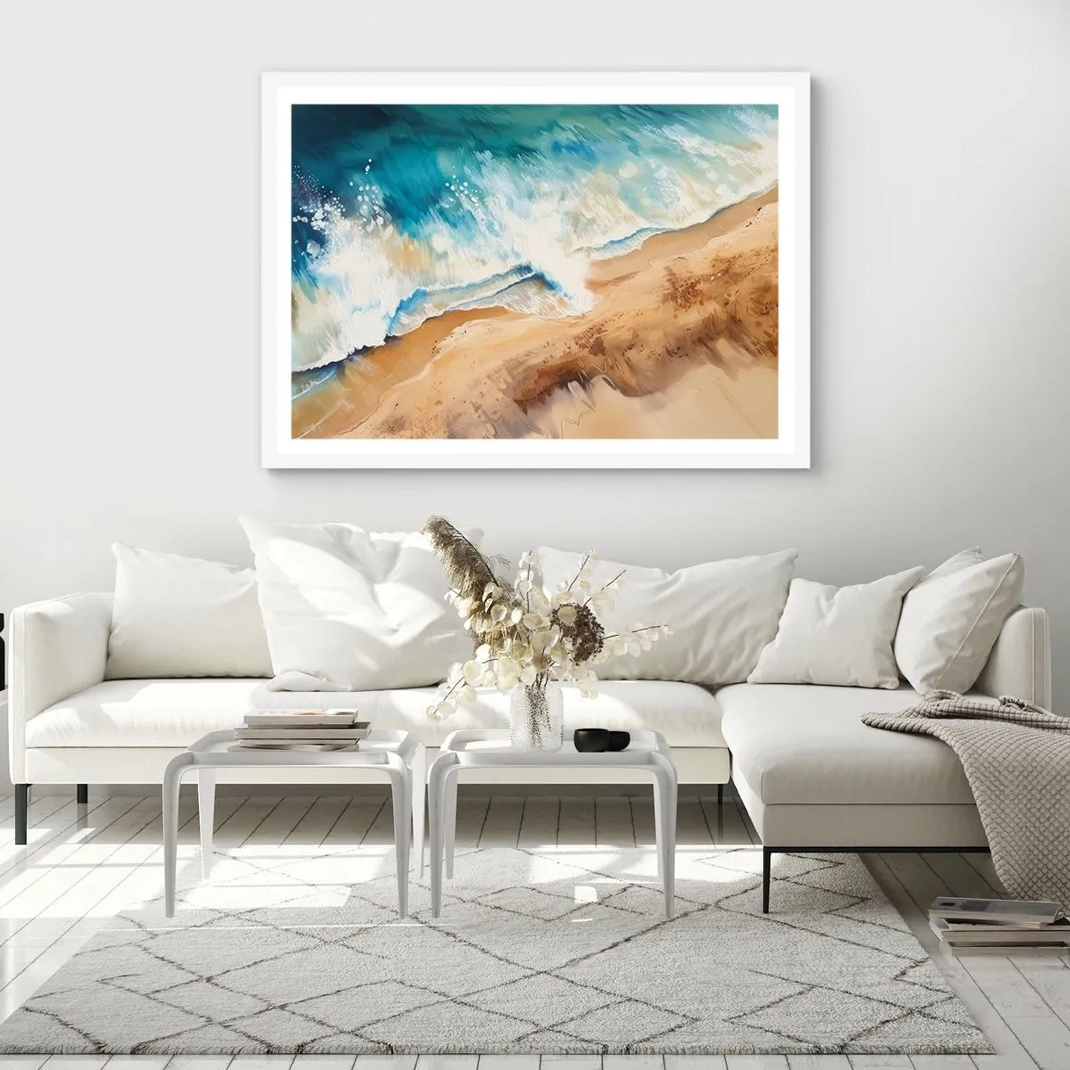Poster in einem weißen Rahmen - Zurückkehrende Welle - 70x50 cm