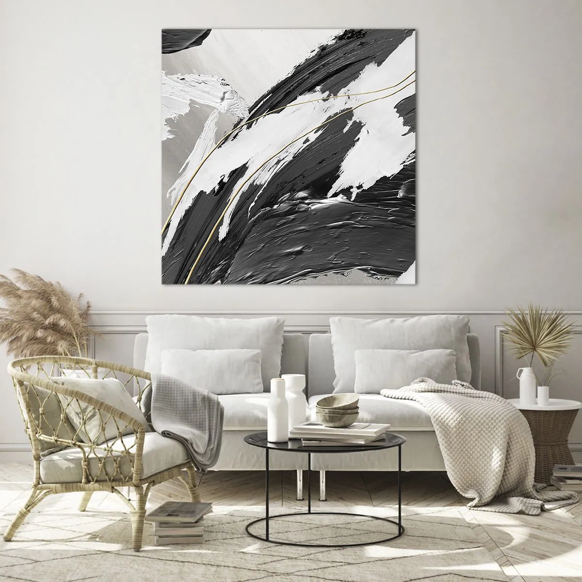 Glasbild - Bild auf glas - Abstraktion in großem Stil - 40x40 cm