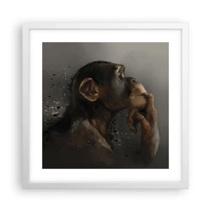 Poster in einem weißen Rahmen - Sicherlich ein Denker - 40x40 cm