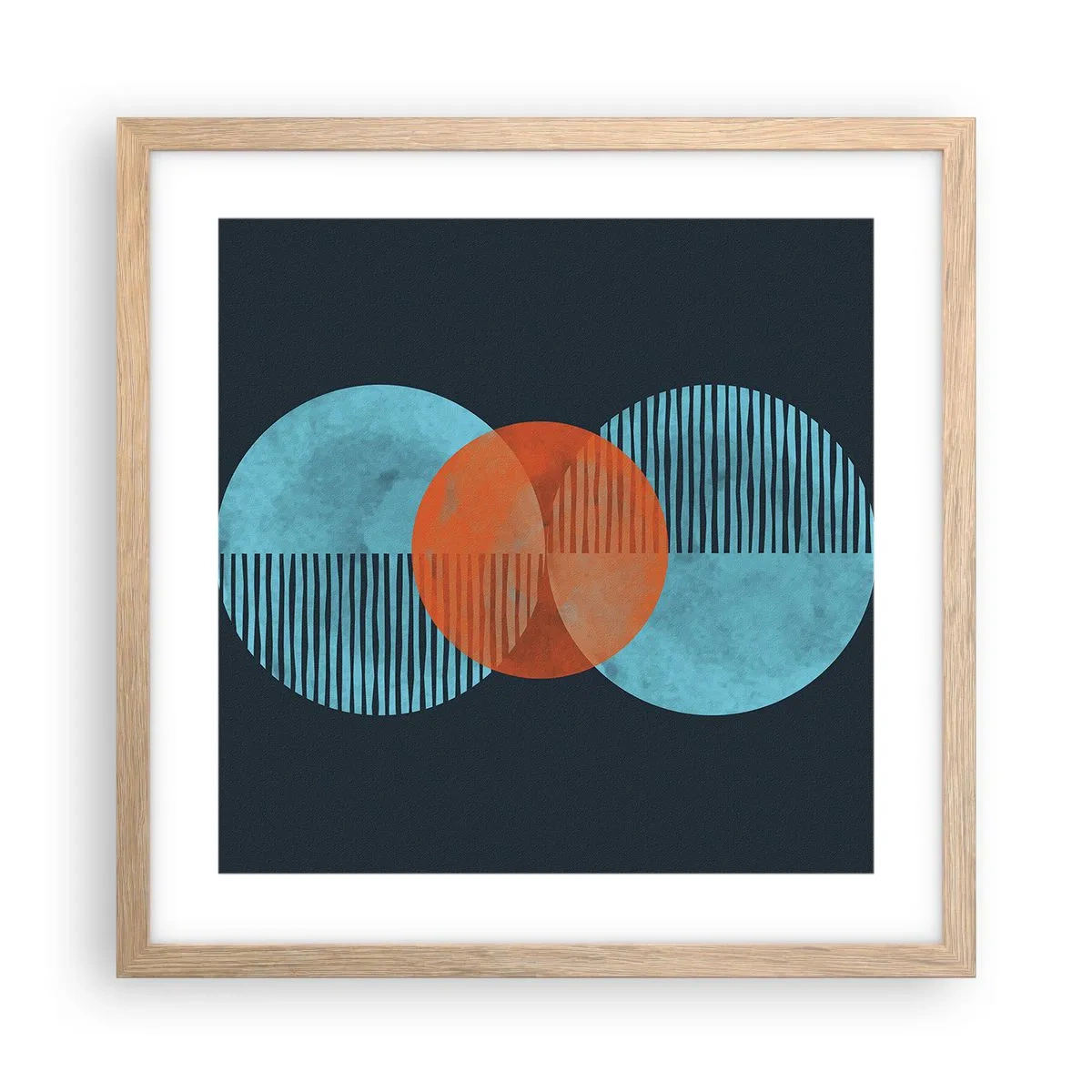 Poster in einem Rahmen aus heller Eiche - Symmetrische Komposition - 40x40 cm
