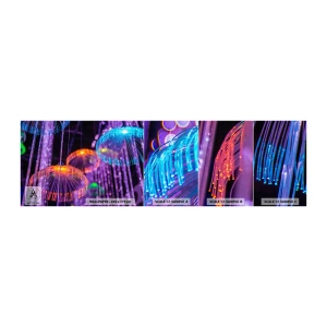 Fototapeten Muster Selbstklebend Deluxe Sticker - Lichtbrunnen - Neon, Beleuchtung, Leuchtdichte - 100x30 cm