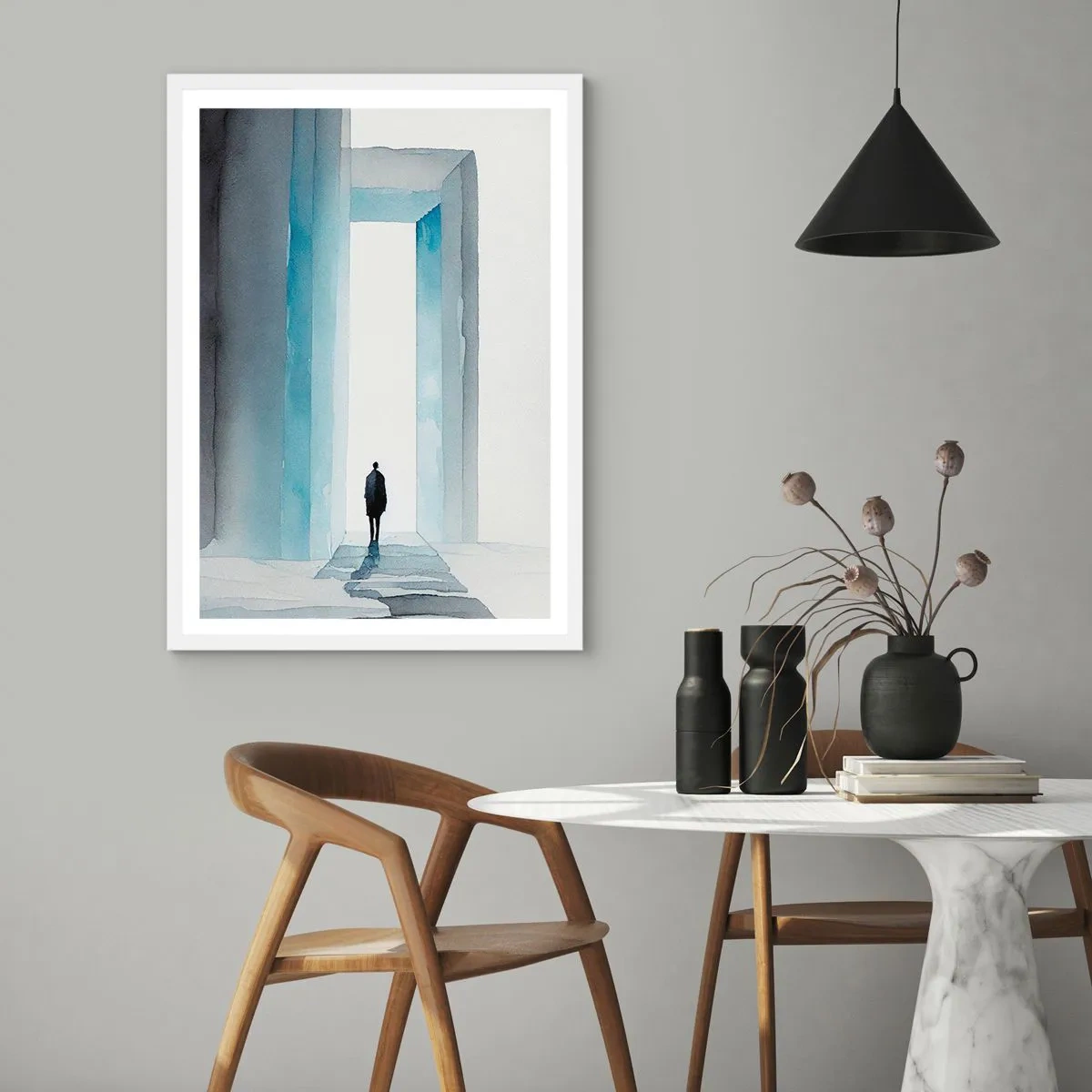Poster in einem weißen Rahmen - Lebe ohne Grenzen - 50x70 cm