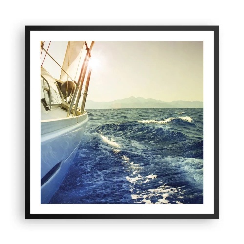 Poster in einem schwarzem Rahmen - Auf ins Abenteuer - 60x60 cm