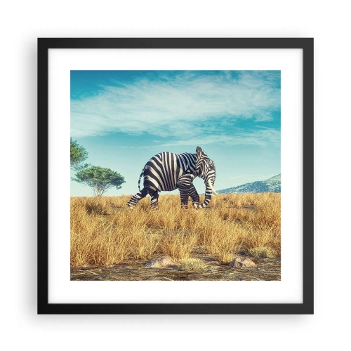 Poster in einem schwarzem Rahmen - Grau ist nicht mehr in Mode - 40x40 cm